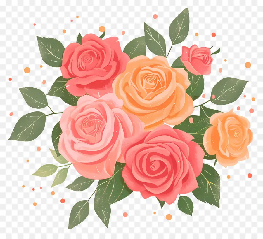 Fleur Rose，Roses Oranges PNG