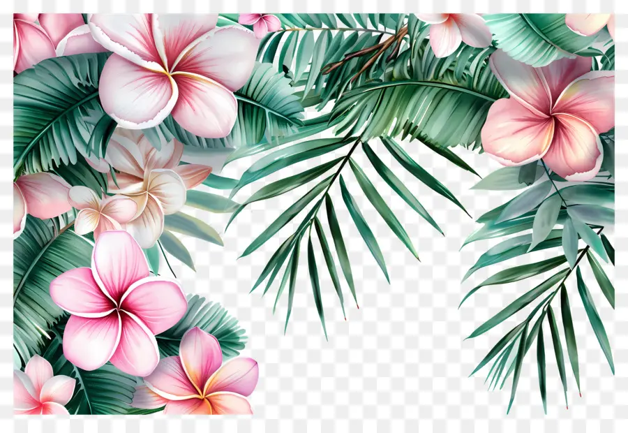 Fleurs Aquarelles，Fleurs Tropicales PNG