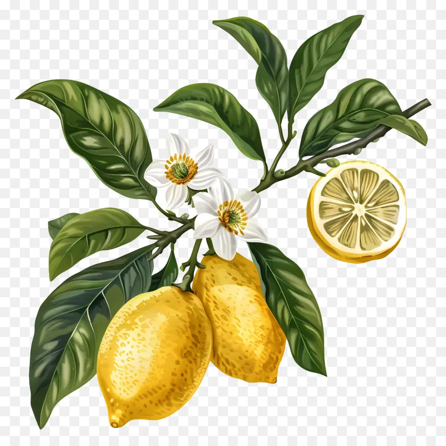 Branche De Citron，Citron PNG