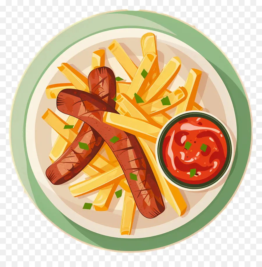 Salchipapa，Saucisses Et Frites PNG