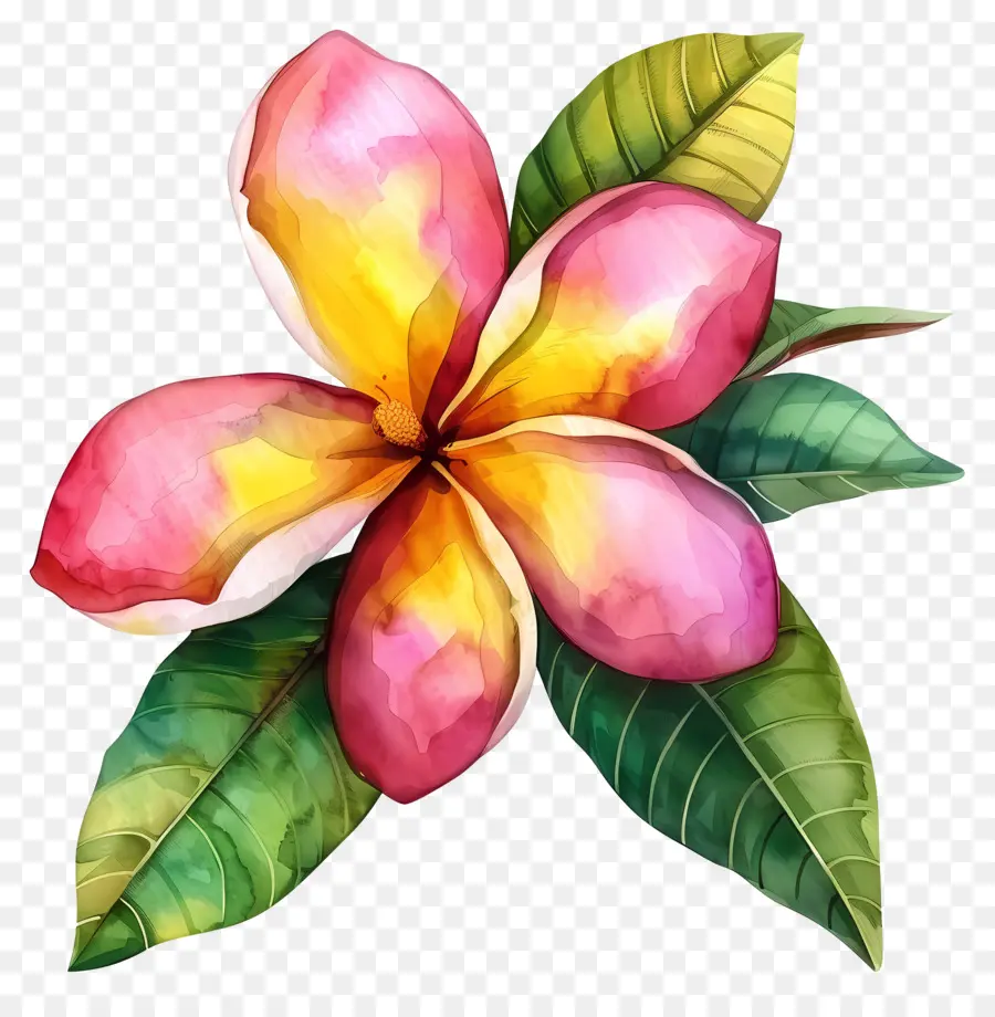 Fleur De Pluméria，Feuilles PNG