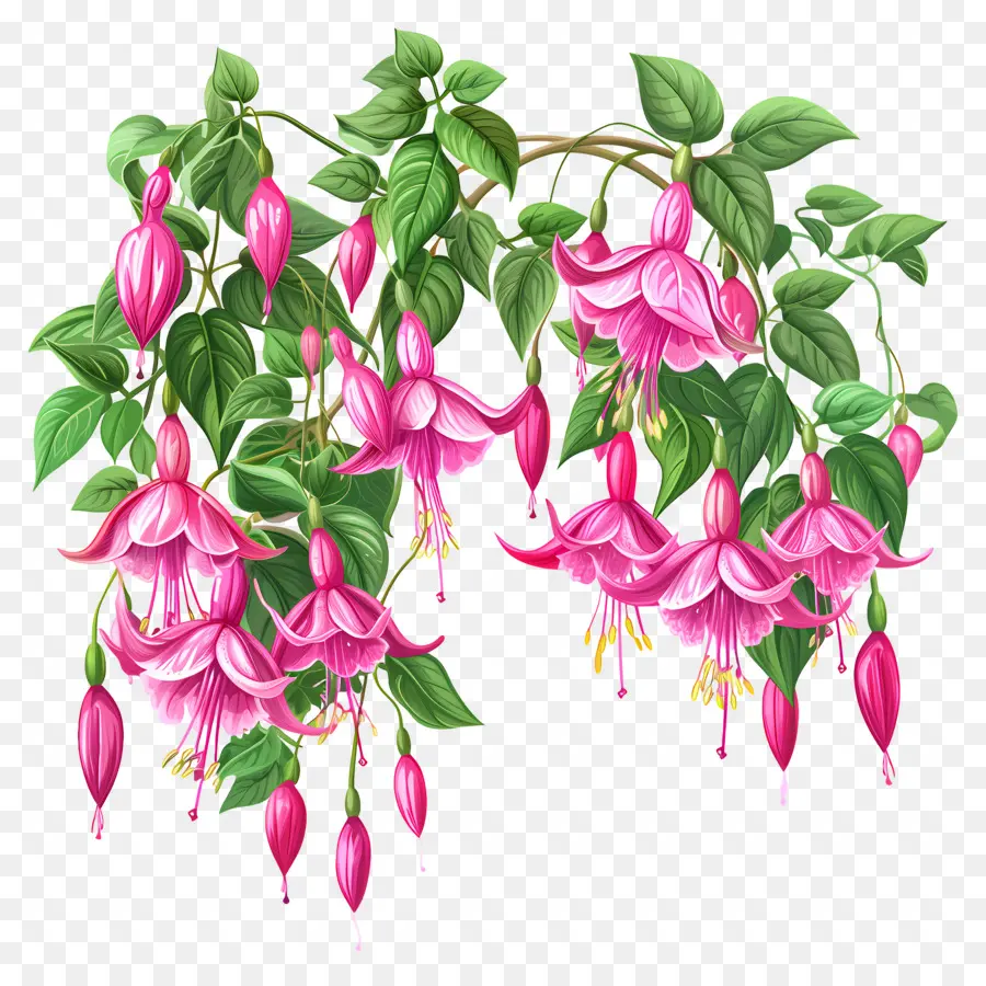 Fleurs Suspendues，Fleurs Roses PNG