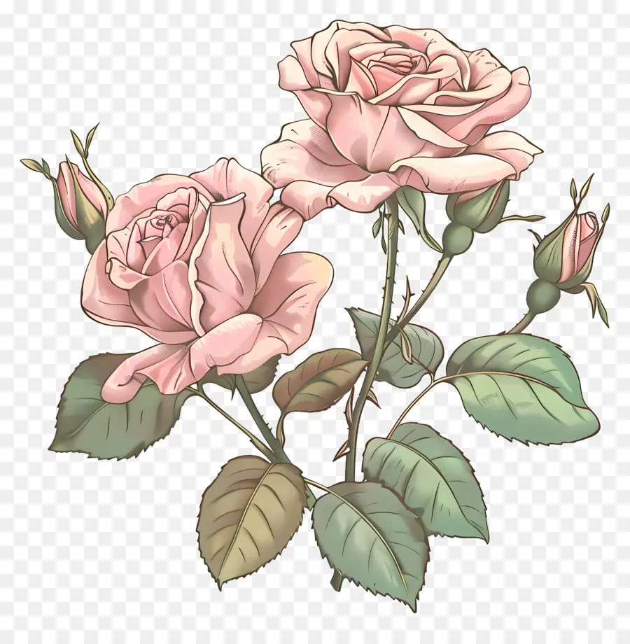 Fleur Rose，Roses Colorées PNG