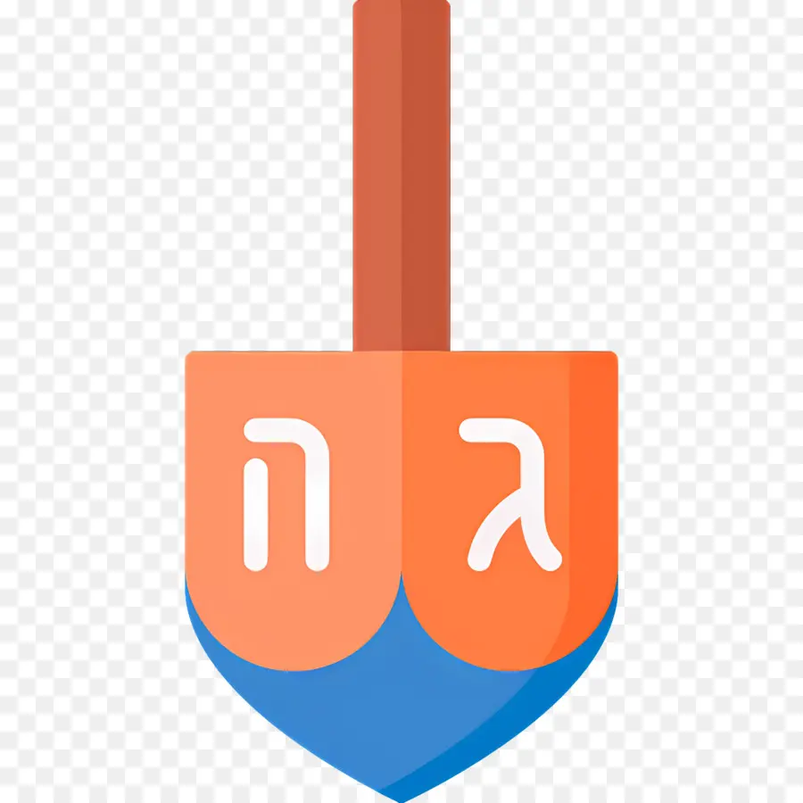 Hanoukka Dreidel，Dreidel Orange Et Bleu PNG