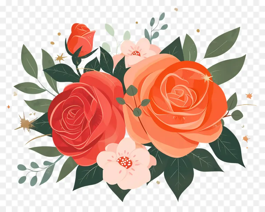 Fleur Rose，Roses Oranges PNG