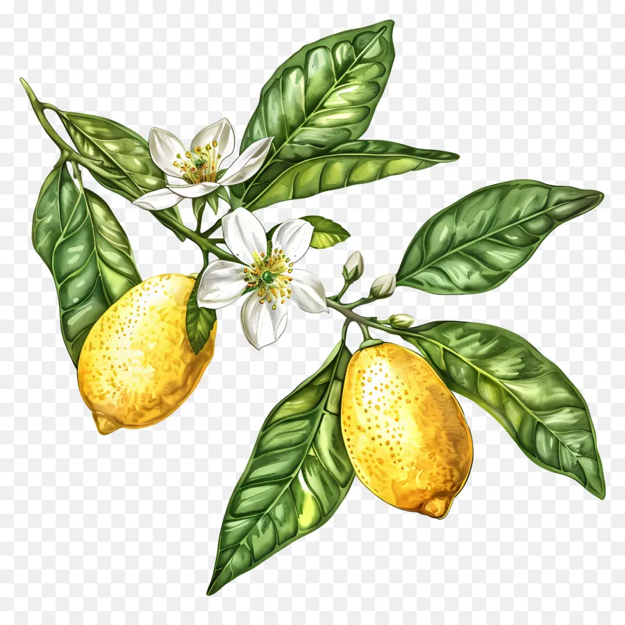 Branche De Citron，Citron PNG