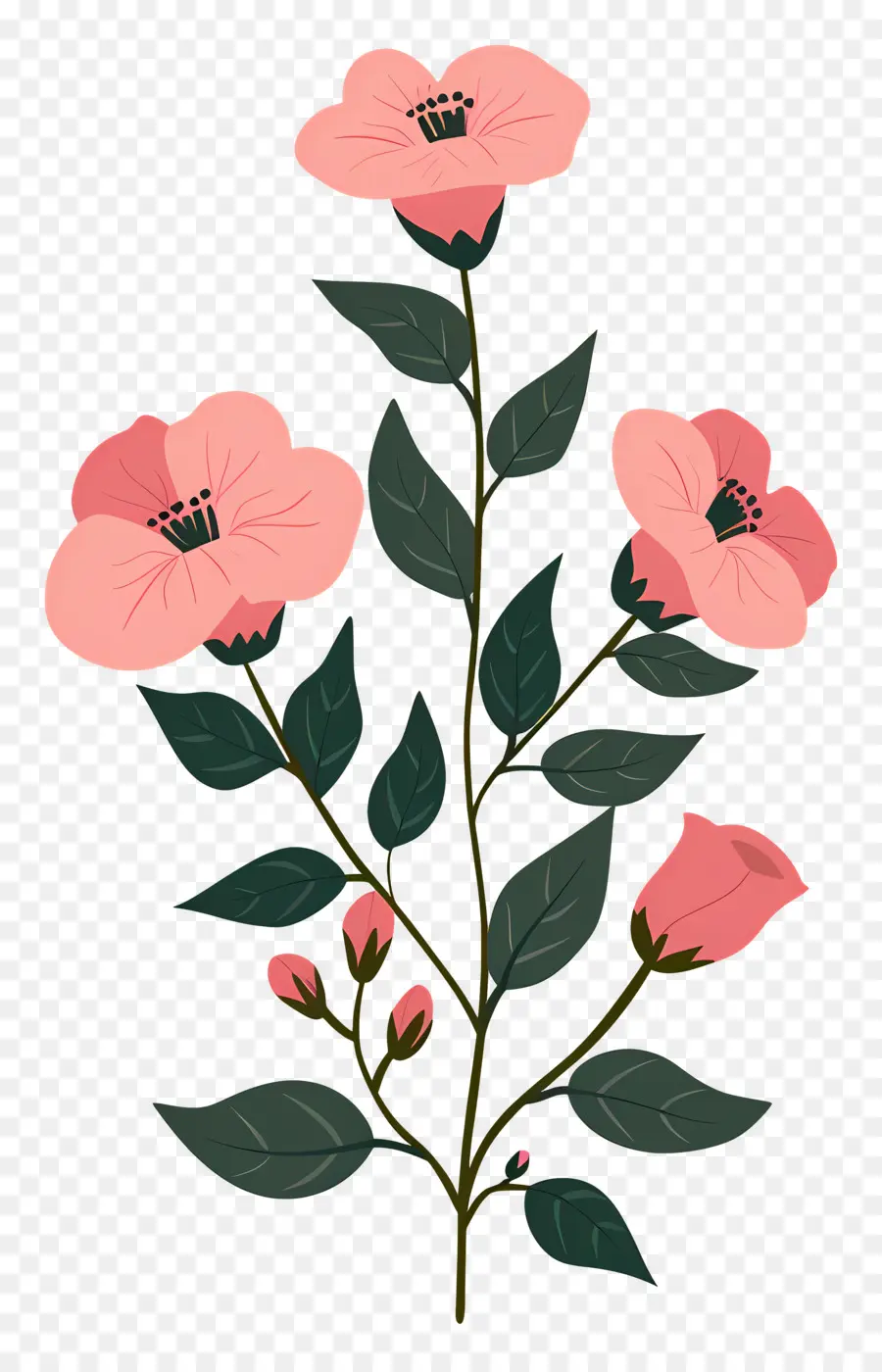 Fleurs Roses，Fleurs Violettes PNG