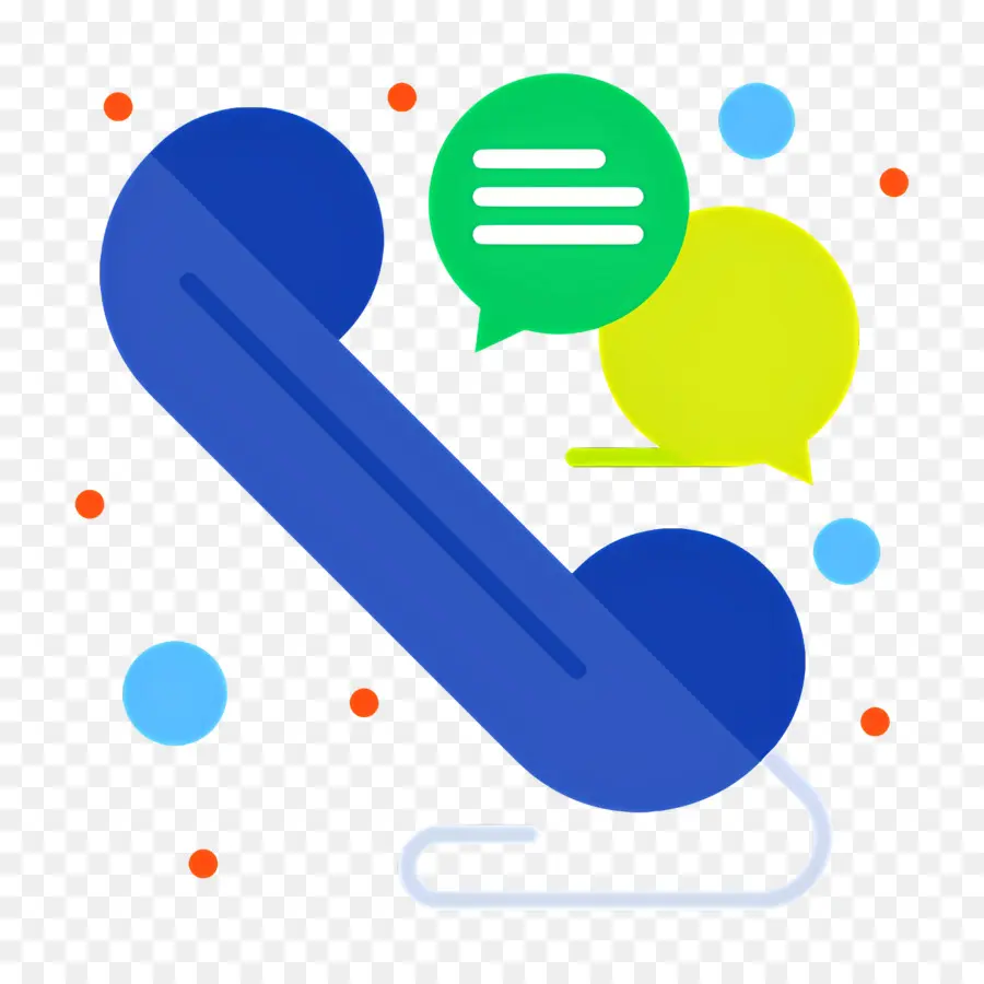 Contactez Nous，Téléphone Bleu Avec Bulles De Discussion PNG