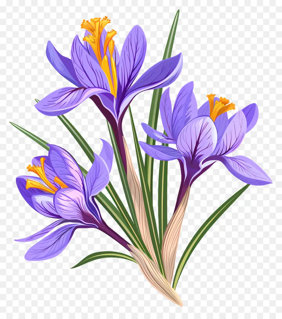 Fleurs De Safran，Fleurs Violettes PNG