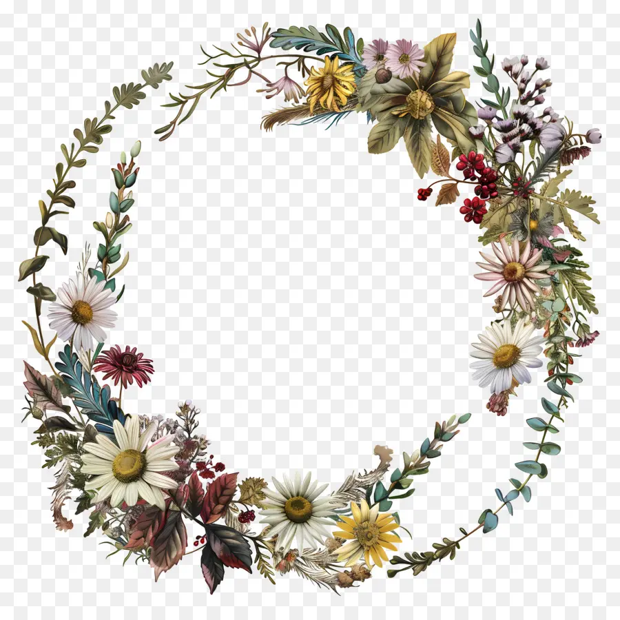 Couronne Décorative，Couronne Florale PNG