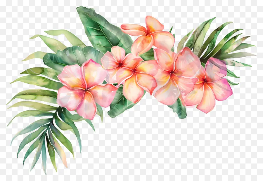 Fleurs Aquarelles，Fleurs Tropicales PNG