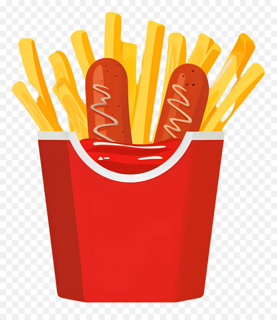 Salchipapa，Frites Et Saucisses PNG