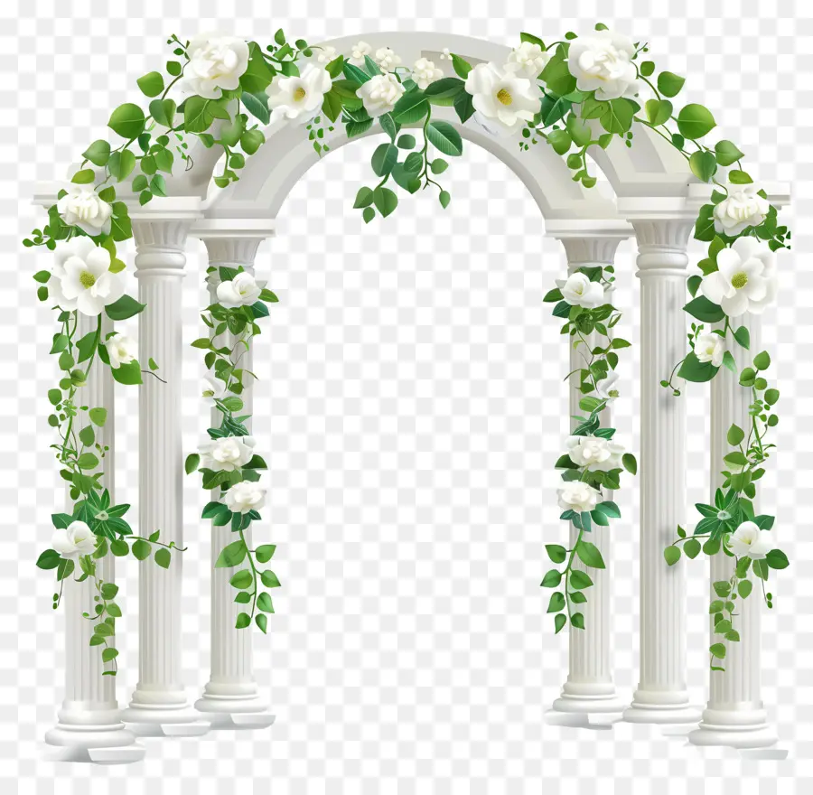 Arche De Mariage，Arche Florale Blanche PNG