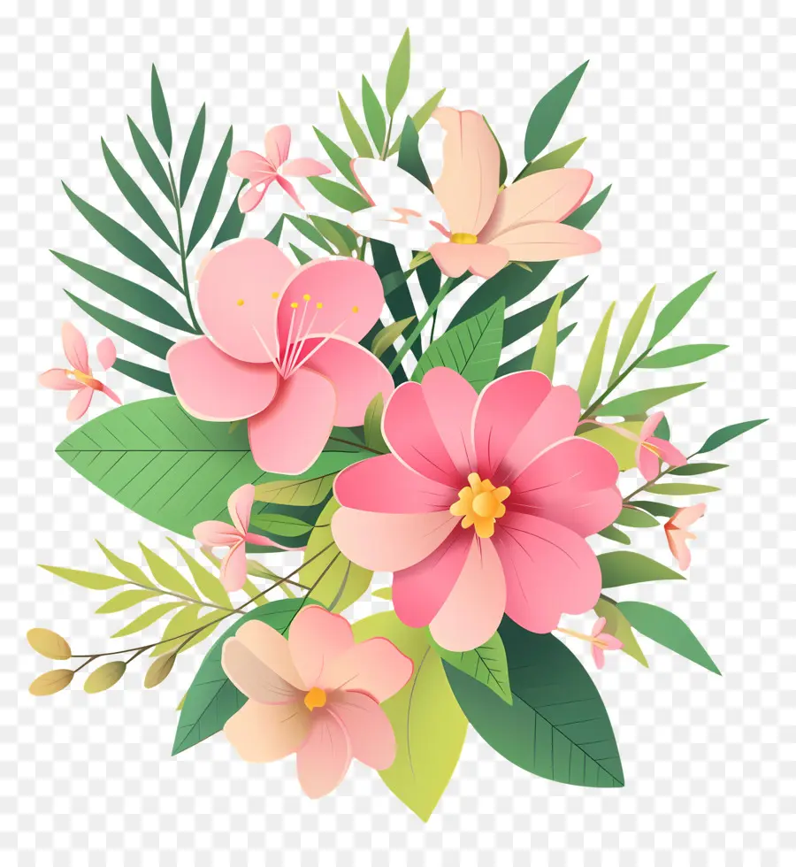 Fleurs Roses，Bouquet De Fleurs PNG