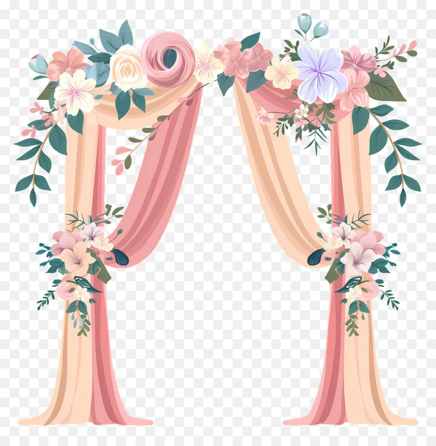 Arche De Mariage，Arche Florale Rose PNG