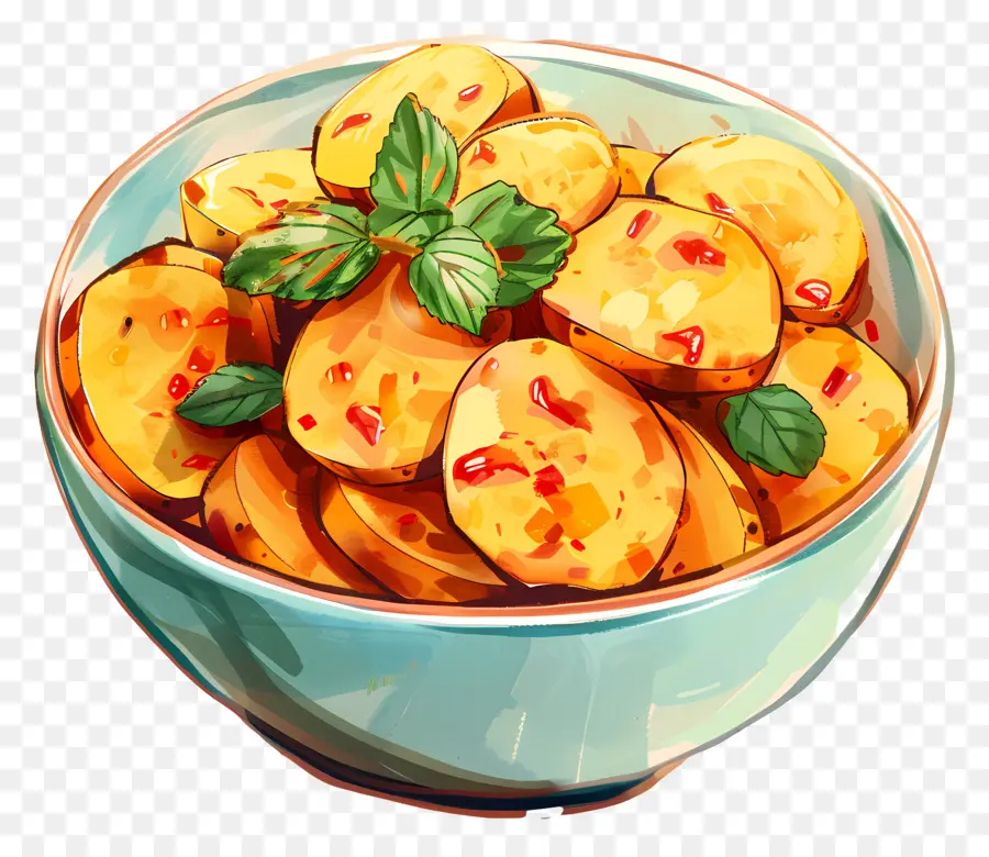 Pomme De Terre Au Four，Tranches D'oranges PNG