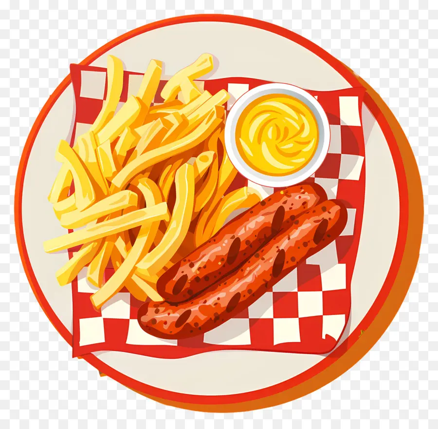 Salchipapa，Saucisses Et Frites PNG