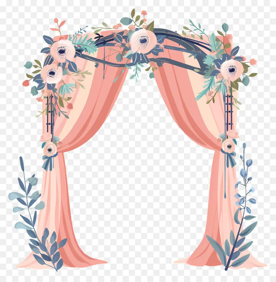 Arche De Mariage，Arche Florale Rose PNG