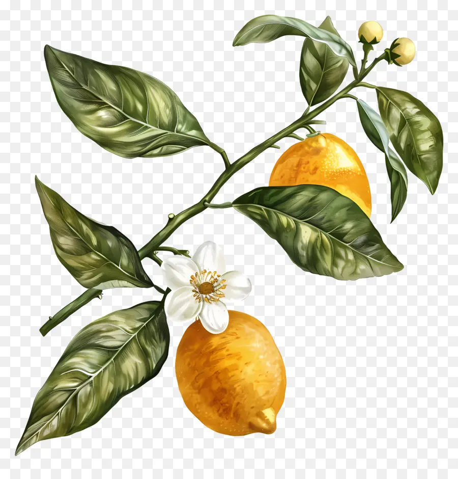 Branche De Citron，Citron PNG