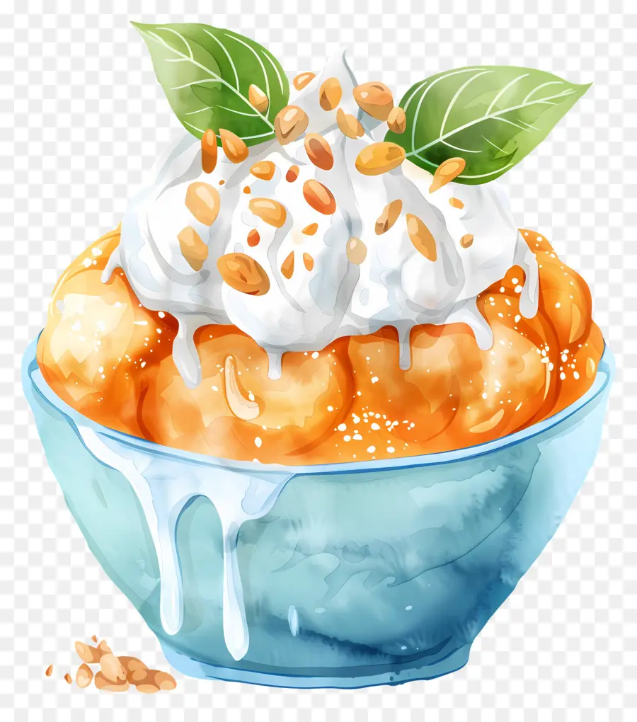 Bingsu Sur Glace，Desserts à L'orange PNG