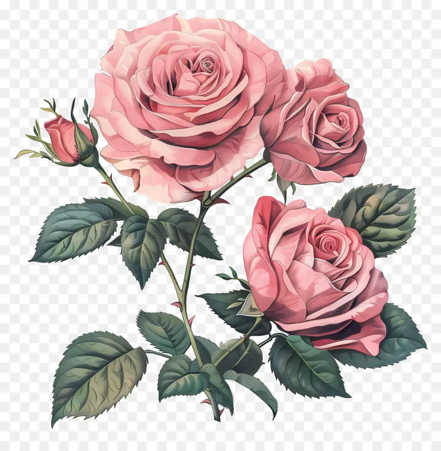 Fleur Rose，Roses Colorées PNG