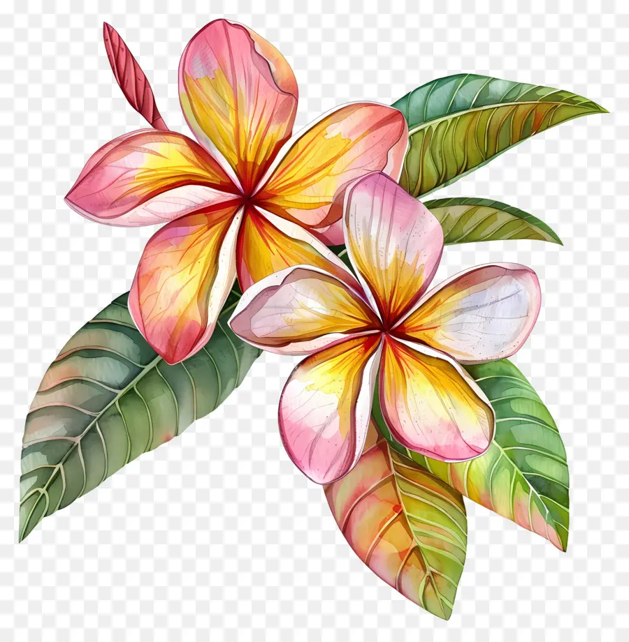 Fleur De Pluméria，Feuilles PNG