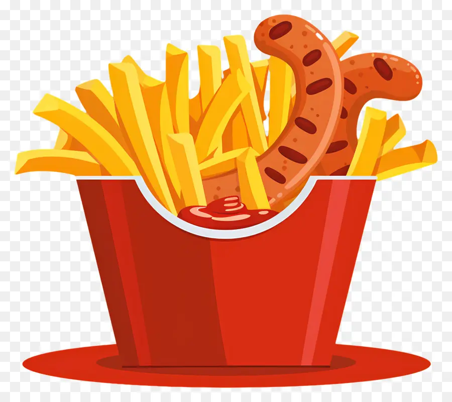 Salchipapa，Frites Et Saucisses PNG