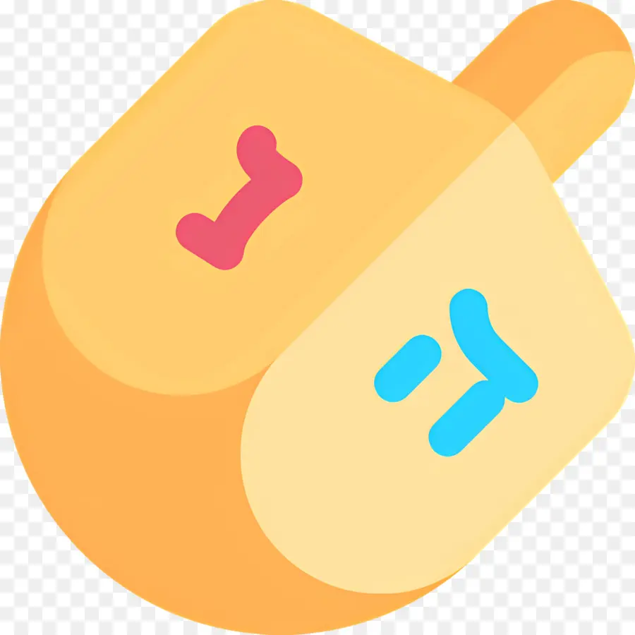 Hanoukka Dreidel，Dreidel Jaune PNG