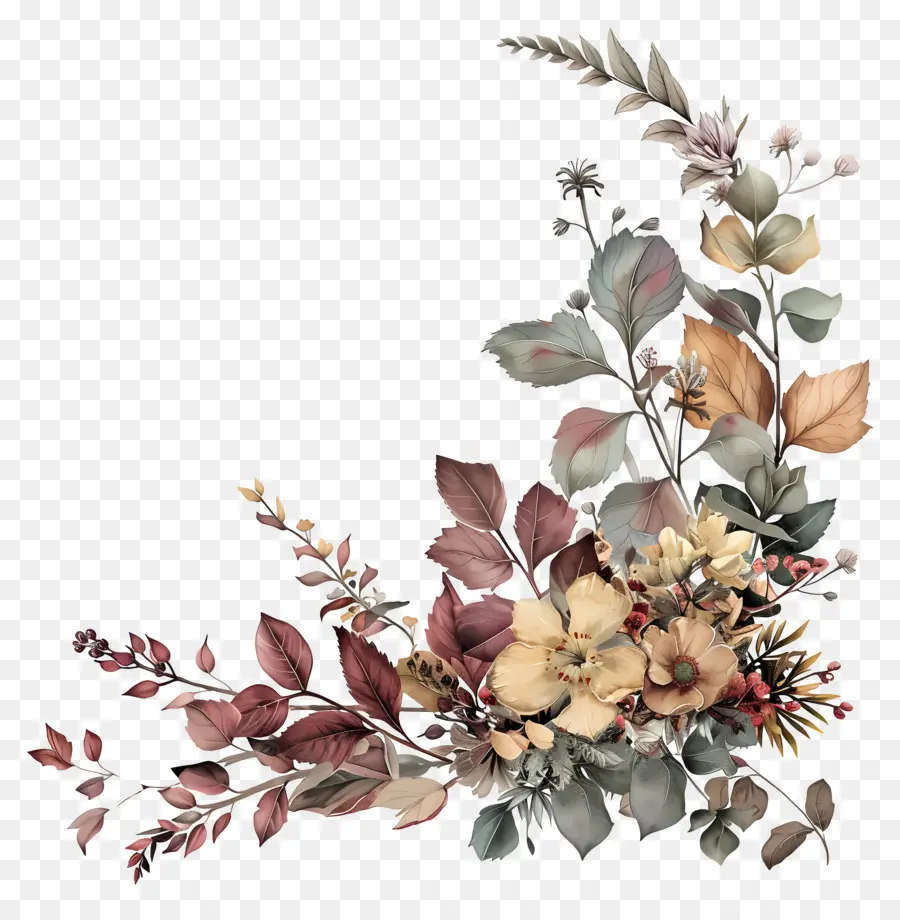 Fleurs D'automne，Composition Florale PNG