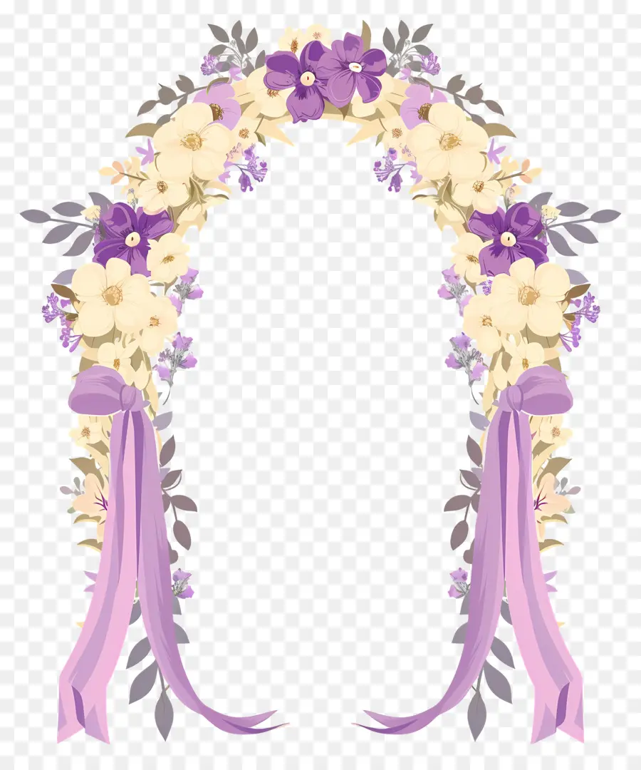 Arche De Mariage，Arche Florale Avec Rideaux PNG