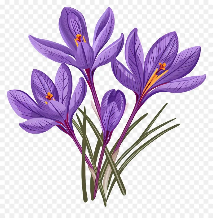 Fleurs De Safran，Fleurs Violettes PNG