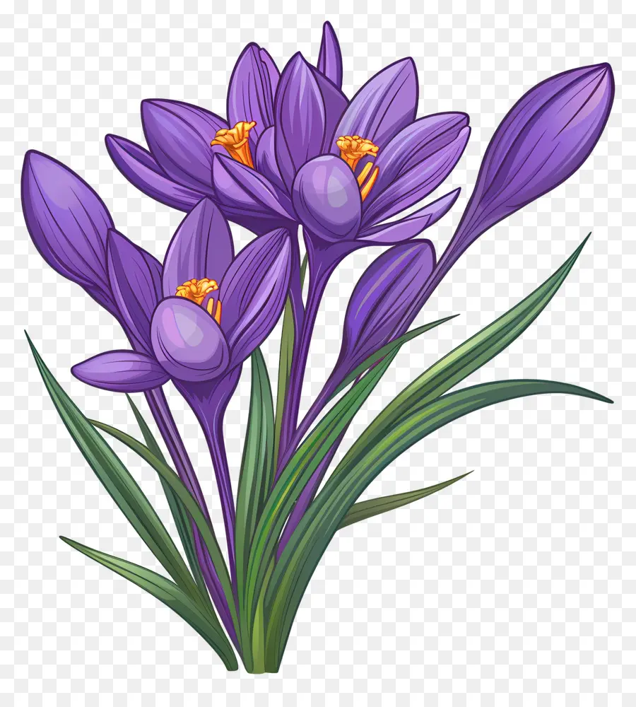 Fleurs De Safran，Fleurs Violettes PNG