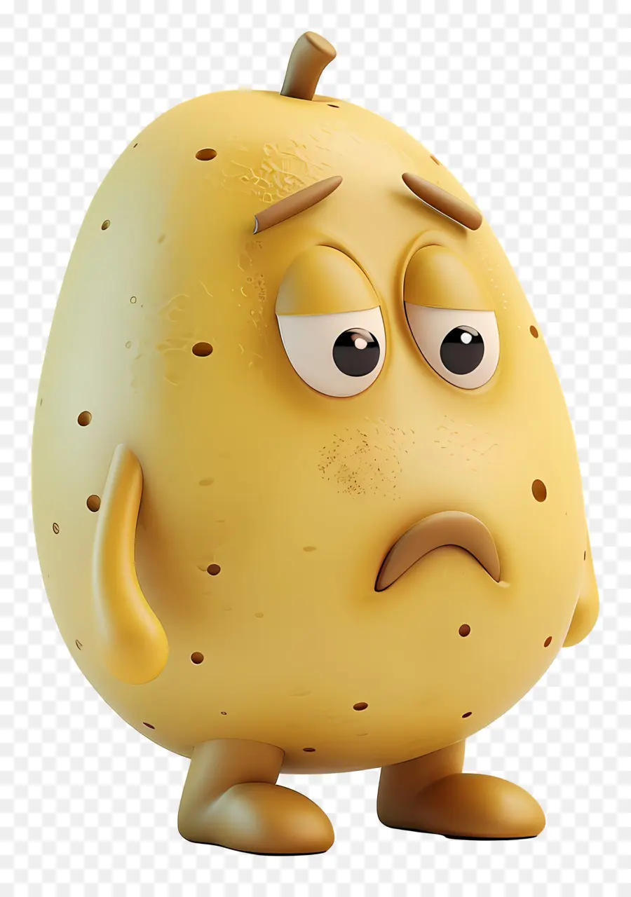 Pomme De Terre De Dessin Animé，Pomme De Terre Pensive PNG