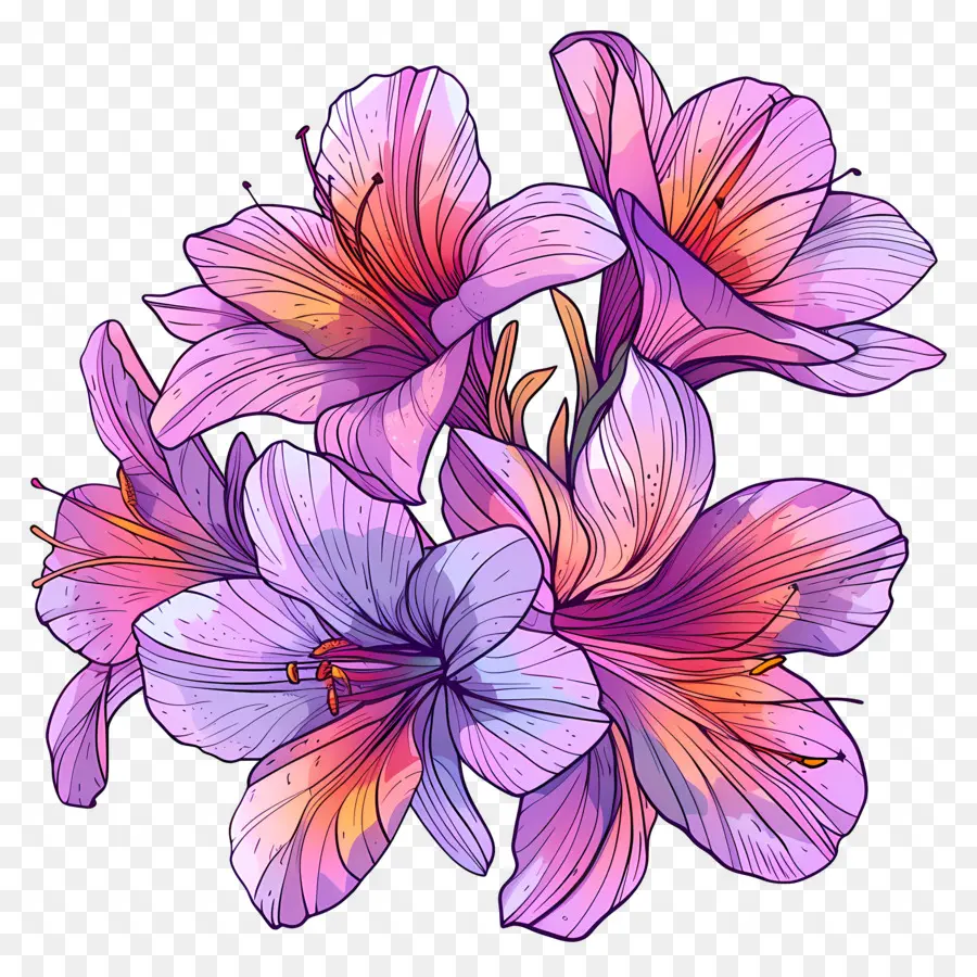 Fleurs De Safran，Fleurs Violettes PNG