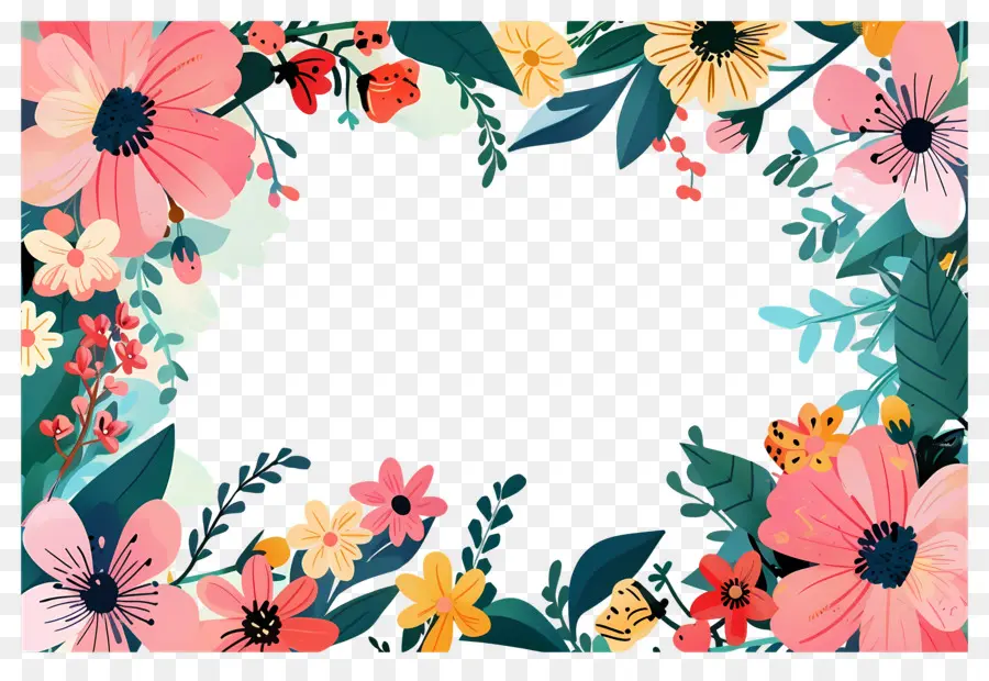 Fond Floral，Cadre Floral Délicat PNG