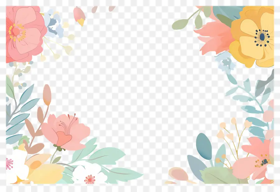 Cadre Floral，Cadre Floral Délicat PNG