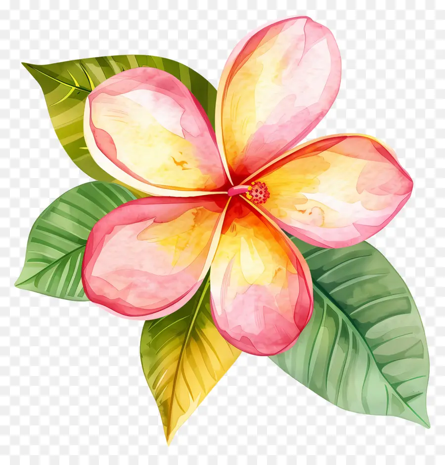 Fleur De Pluméria，Feuilles PNG