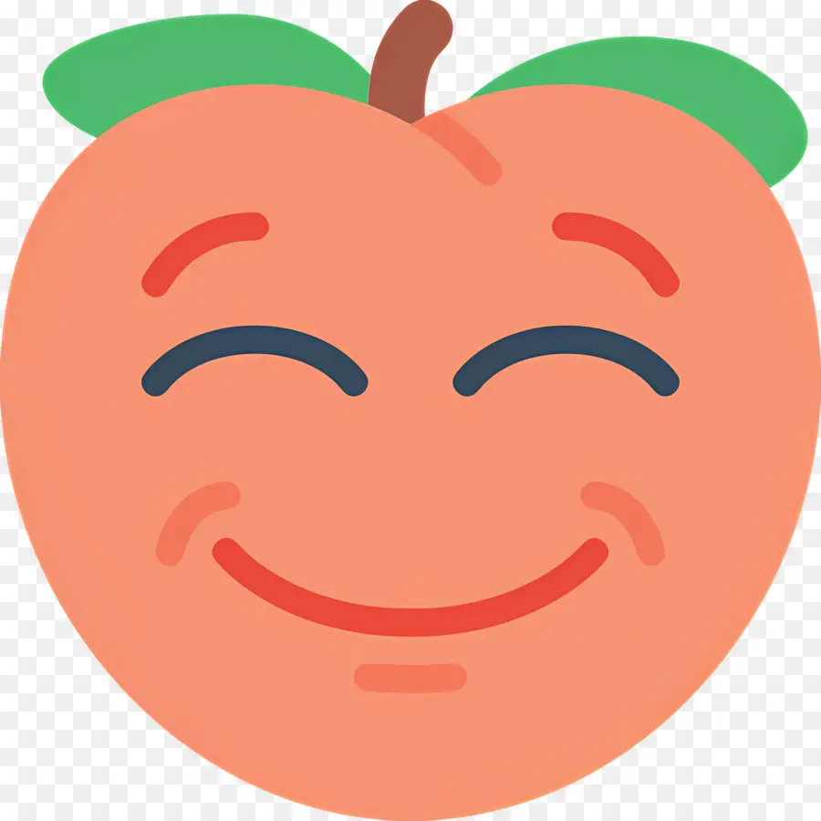 Pêche Emoji，Pêche Souriante PNG