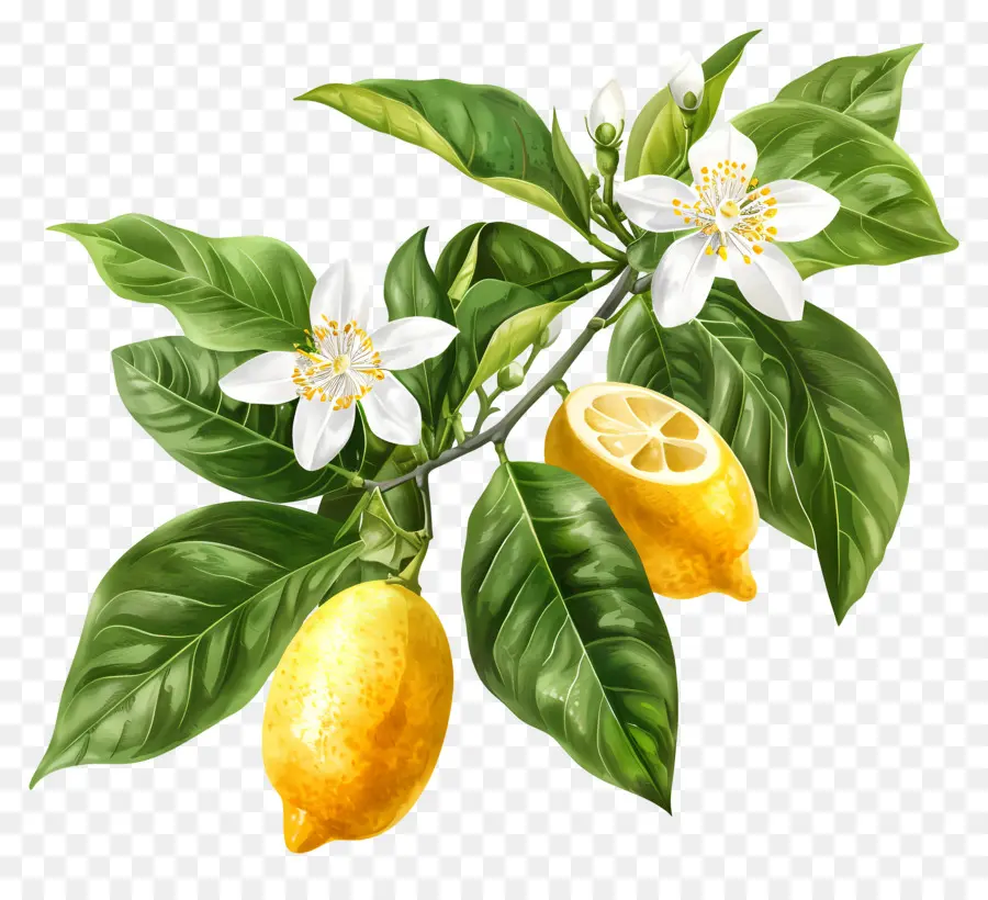 Branche De Citron，Citron PNG