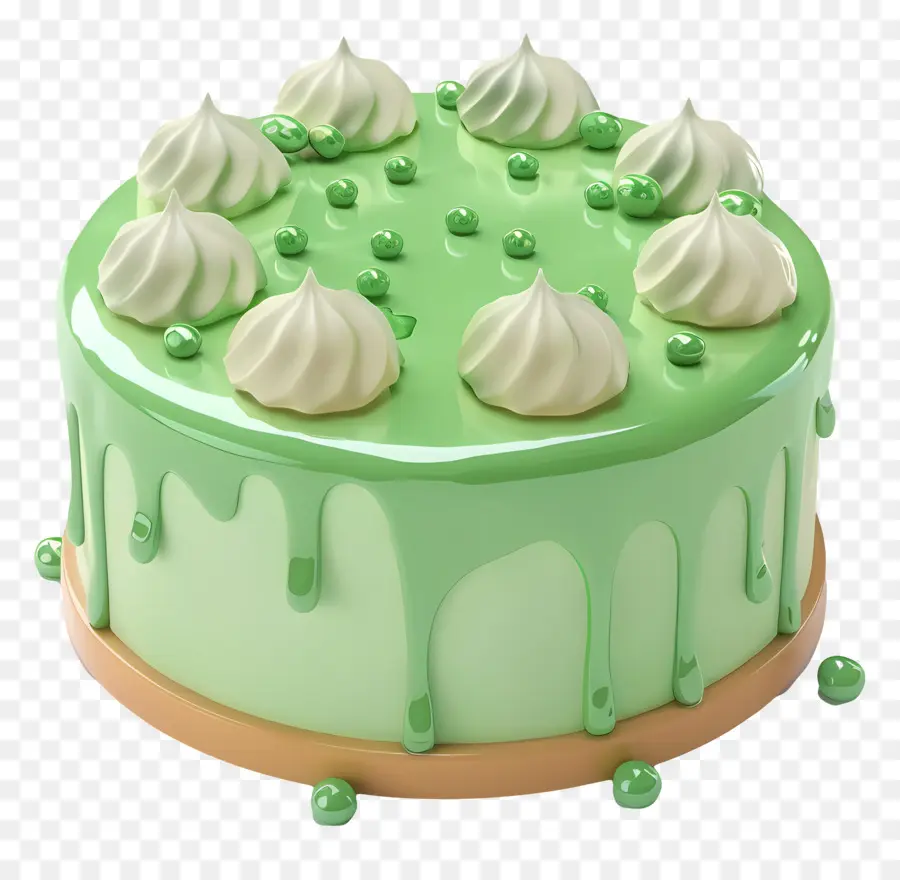 Gâteau 3d，Gâteau Vert PNG