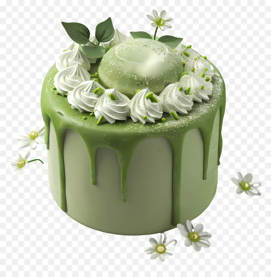 Gâteau 3d，Gâteau Vert PNG