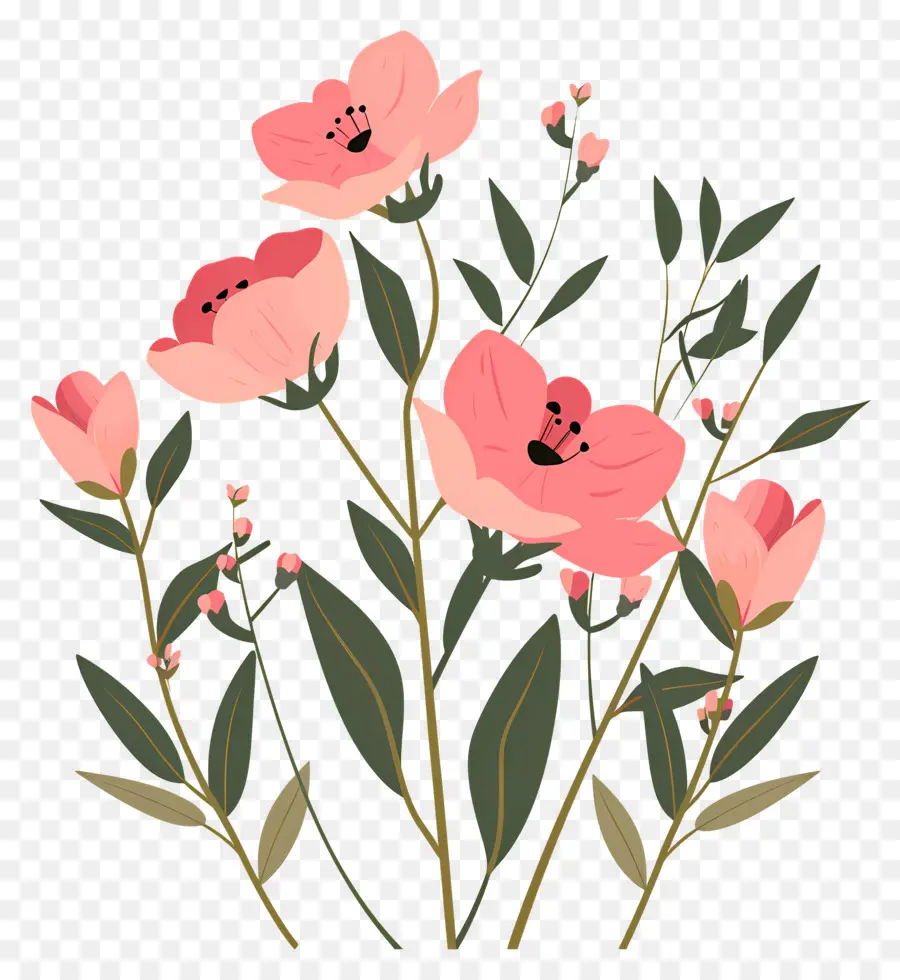 Fleurs Roses，Fleurs PNG