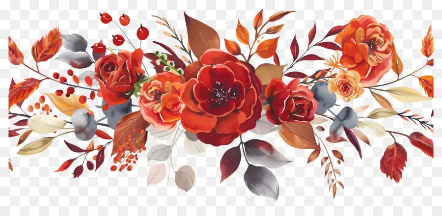 Fleurs D'automne，Composition Florale PNG