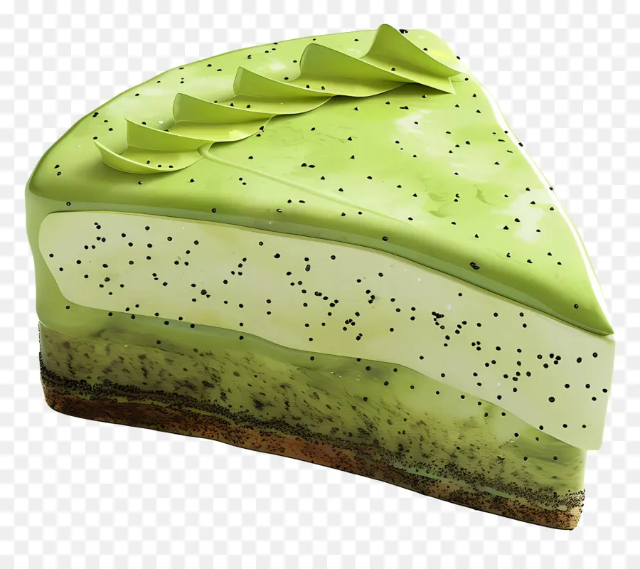 Gâteau 3d，Tranche De Gâteau Vert PNG