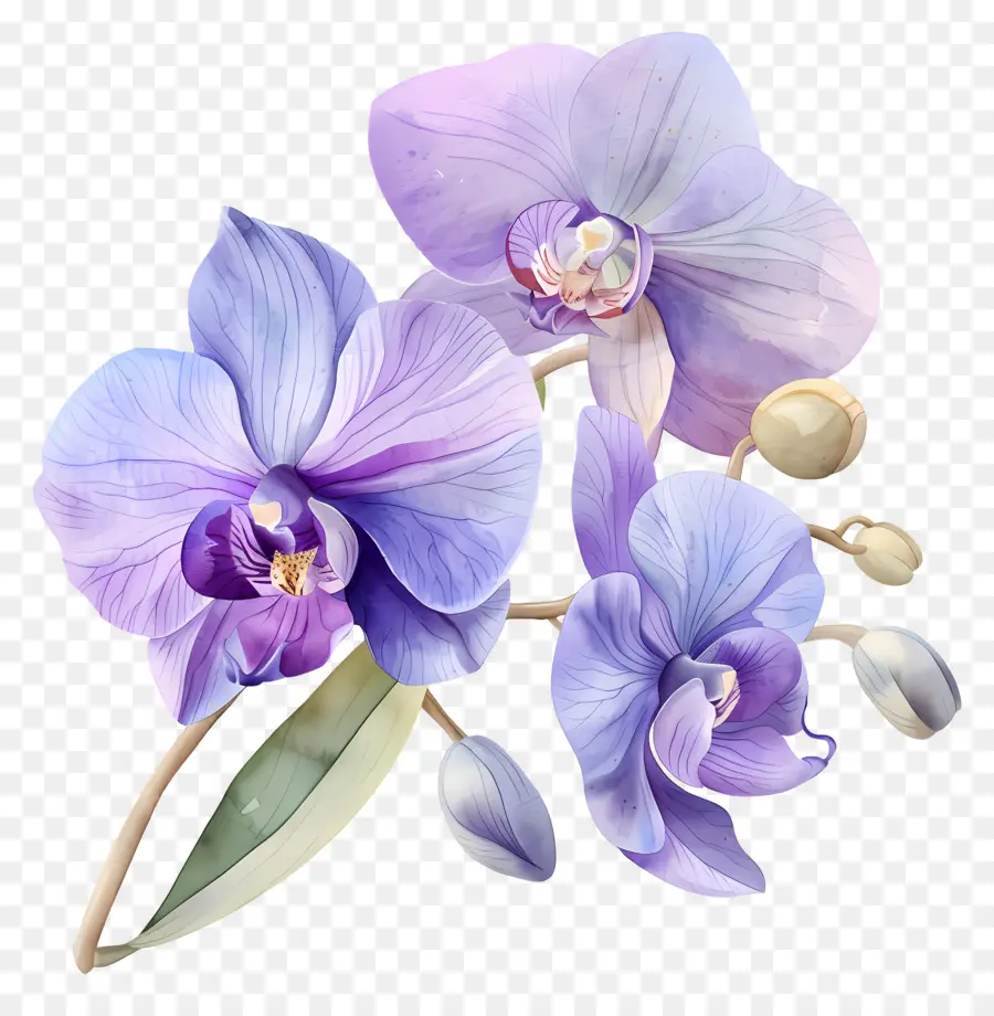 Fleur D'orchidée，Orchidées Violettes PNG