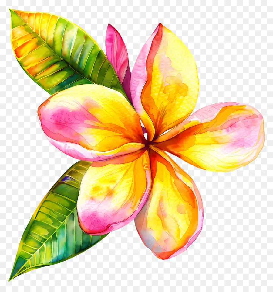 Fleur De Pluméria，Feuilles PNG