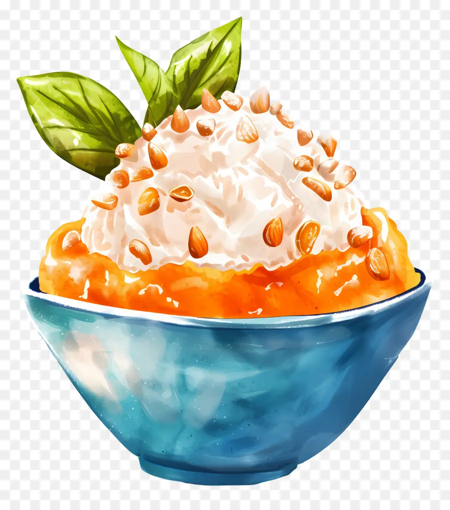 Bingsu Sur Glace，Desserts à L'orange PNG