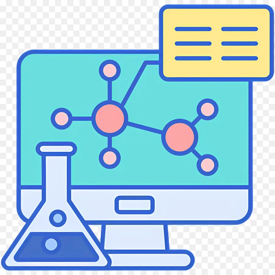 Laboratoire Scientifique，Ordinateur Avec Molécule PNG