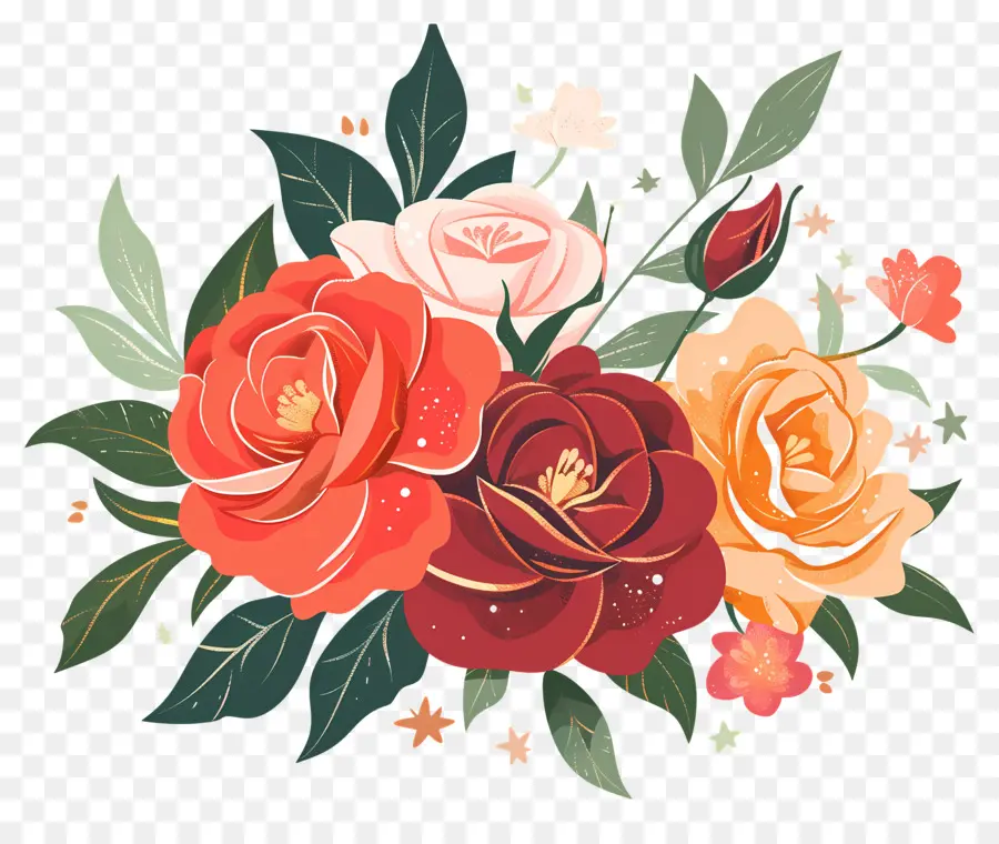 Fleur Rose，Roses Oranges PNG