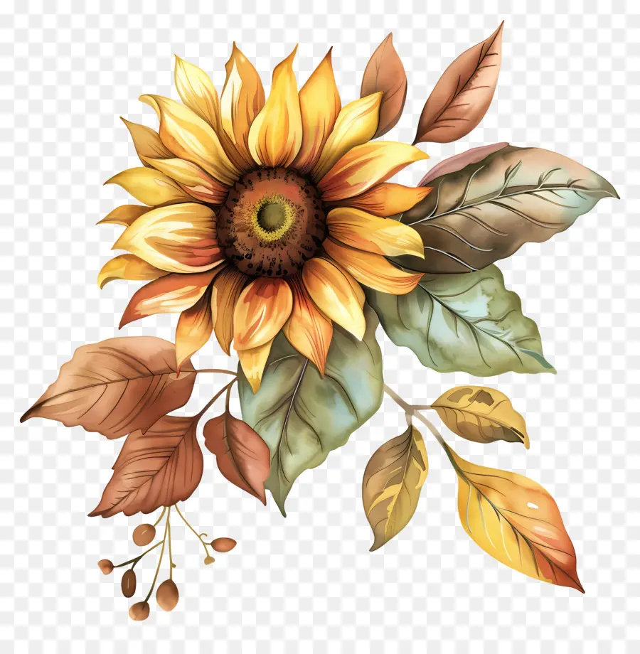 Fleurs D'automne，Tournesols PNG